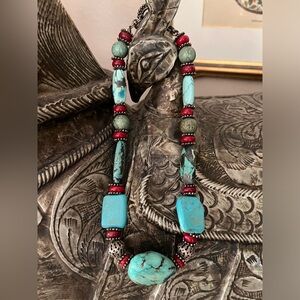 Turquoise inspired southwest necklace.